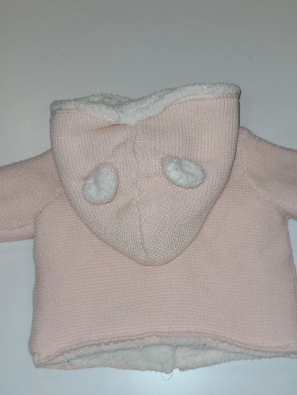 Carter's Light Pink Knit Hooded Jacket with Sherpa Lining Size 6 Months